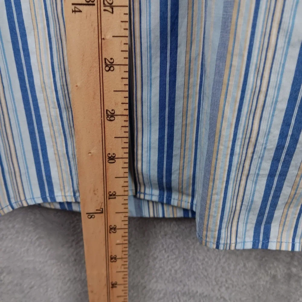 Banana Republic Men Tall Striped Long Sleeve Button Down‎ Dress Shirt Size L